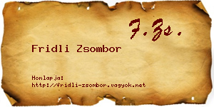 Fridli Zsombor névjegykártya