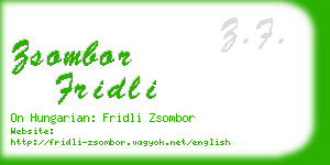 zsombor fridli business card